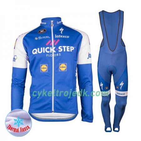 Cykeltøj Langærmet Vinter + Bib Cykelbukser Dame 2017 Quick-Step Floors N001